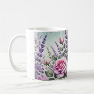 Lavendel und Rose Gartenanlage Tasse