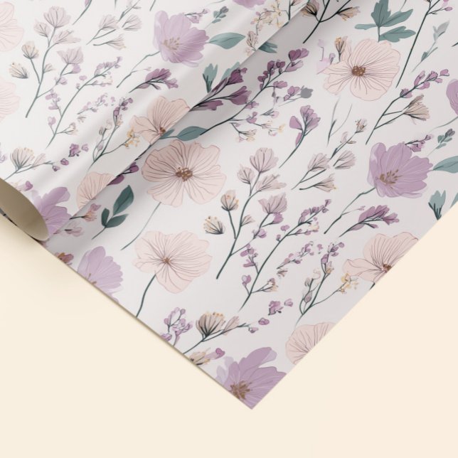 Lavendel- und Rosé-Wiese Geschenkpapier (Von Creator hochgeladen)