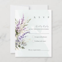 Lavendel- und Salbeigrüne Aquarell-RSVP-Karte