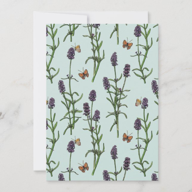 Lavendel und Schmetterlinge auf Meerglas (Vorderseite)