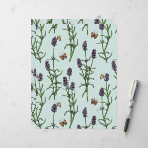 Lavendel und Schmetterlinge auf Meerglas