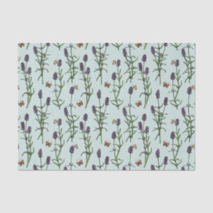 Lavendel und Schmetterlinge auf Meerglas Seidenpapier