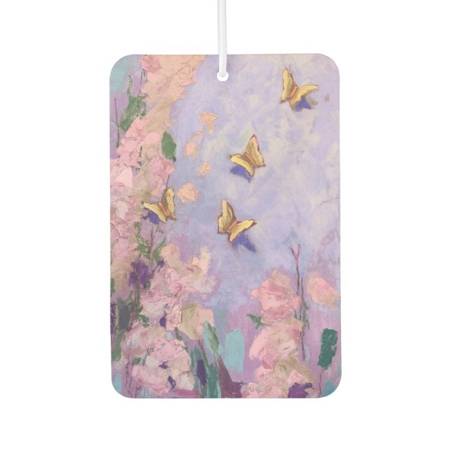Lavendel und Schmetterlinge Autolufterfrischer (Vorderseite)