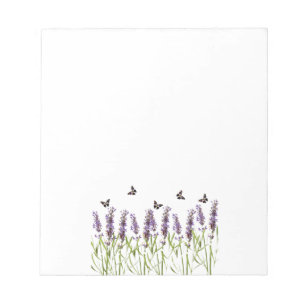 Lavendel und Schmetterlinge Notizblock