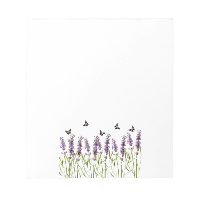 Lavendel und Schmetterlinge Notizblock (Vorderseite)