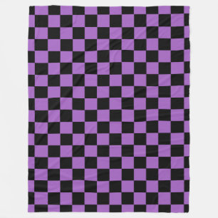 Lavendel und schwarz-kariertes Muster Fleecedecke