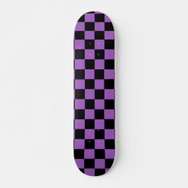 Lavendel und schwarz-kariertes Muster Skateboard