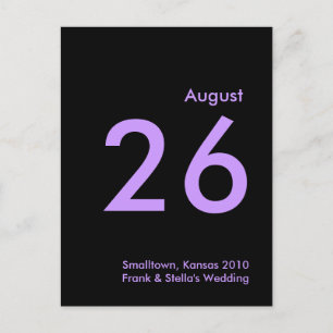 Lavendel und Schwarz Save the Date Ankündigungspostkarte