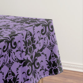 Lavendel und schwarzer Damaskettisch Tischdecke