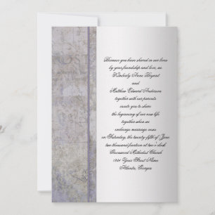 Lavendel- und Silber-Grunge-Hochzeitseinladung Einladung