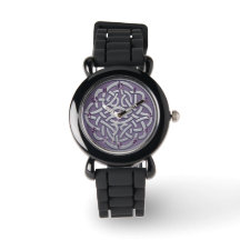 Lavendel und Silberner Glitzer Celtic Knot Watch