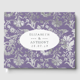 Lavendel und Silver Floral Wedding Gästebuch