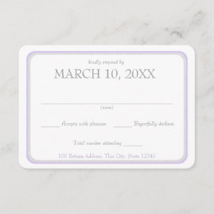 Lavendel und Silver Ribbon Grenze Hochzeitsreaktio RSVP Karte