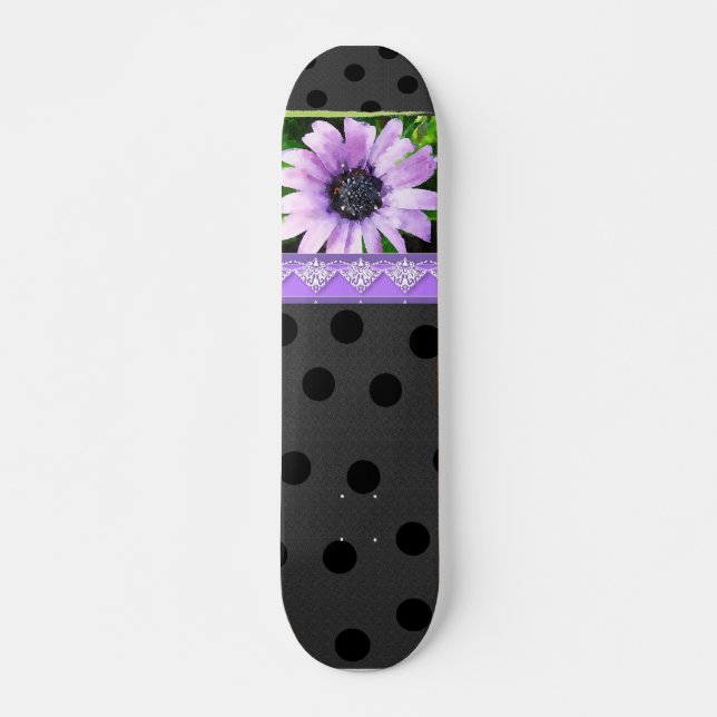 Lavendel- und Spitzenskateboard Skateboard (Vorne)