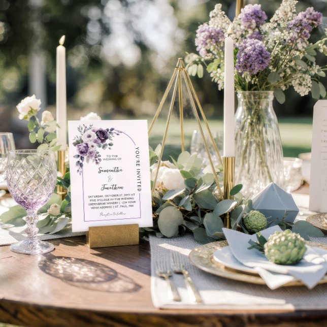 Lavendel- und Violette Bogenhochzeit |  Einladung (Von Creator hochgeladen)