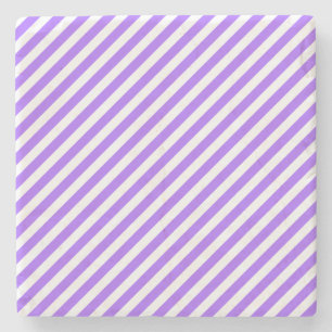 Lavendel und Weiß, Stripes Square Untersetzer