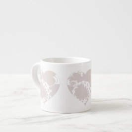 Lavendel- und Weißblumenherzen Espresso Cup Espressotasse