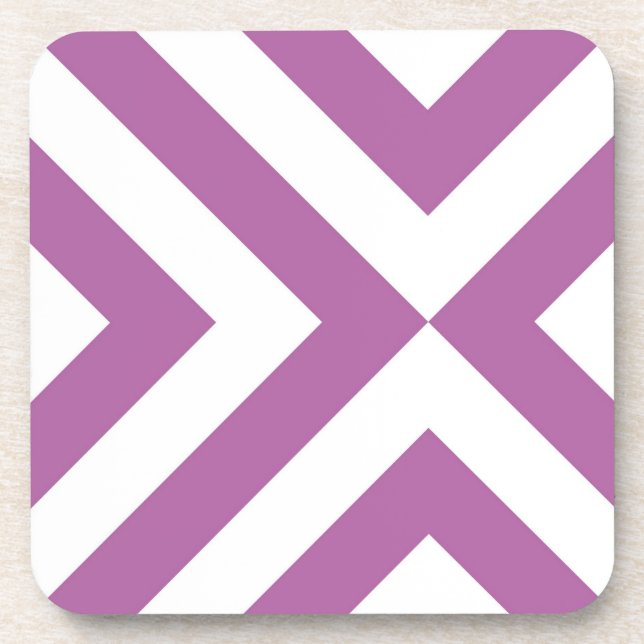 Lavendel und weiße Chevronen Getränkeuntersetzer (Vorderseite)