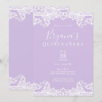 Lavendel- und weiße Spitze Elegante Quinceañera-Pa
