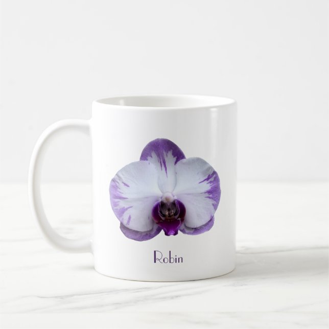 Lavendel- und Weißer Orchideenkaffee Tasse (Links)