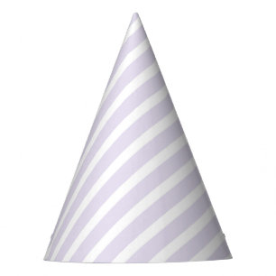 Lavendel und weißes, diagonal gestreiftes Muster Partyhütchen