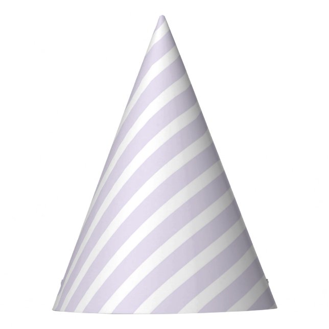 Lavendel und weißes, diagonal gestreiftes Muster Partyhütchen (Vorderseite)