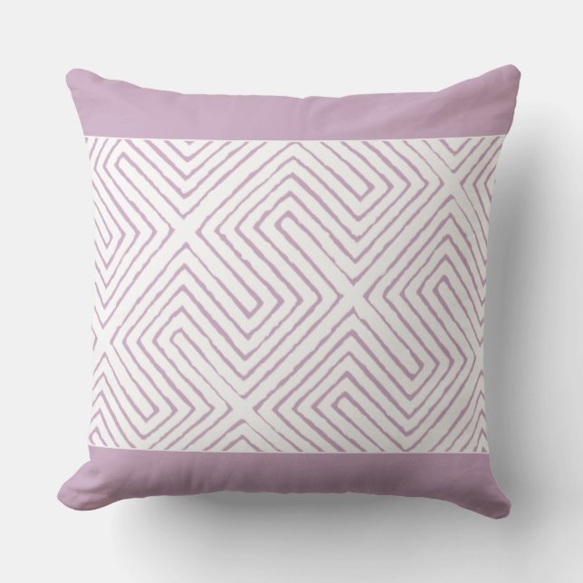 Lavendel und White Africa Maze Mud Tuch Muster Kissen (Vorderseite)