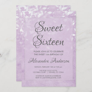 Lavendel und White Sweet 16 Geburtstagsparty Einladung