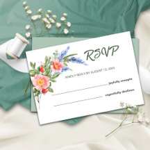 Lavendel- und Wildblumen-Rustical-Hochzeits-RSVP-K