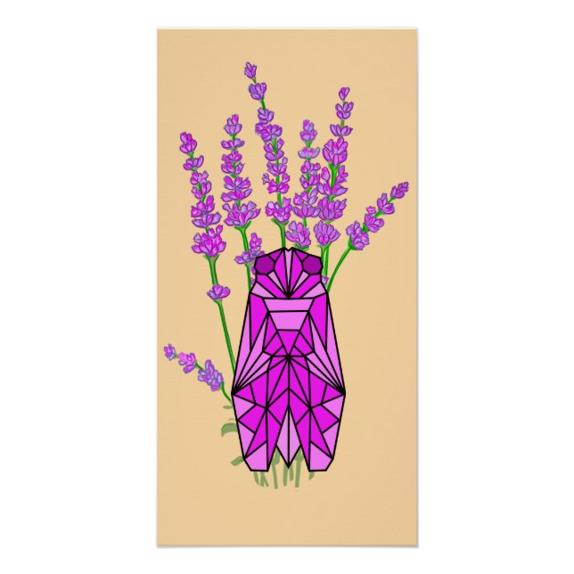 Lavendel und Zikade in der Provence Poster (Vorderseite)