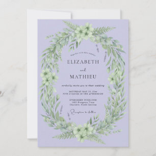 Lavendel Üppige Natur Hochzeit Einladung