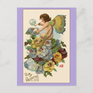 Lavendel-Valentinskarte im Vintage-Stil Feiertagspostkarte