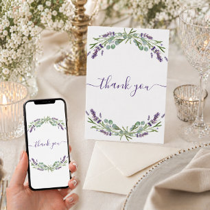 Lavendel-Veilchen-Blumen-Geburtstag-Dankeschön-Kar Einladung