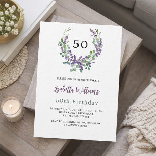 Lavendel Veilchen Blumengrün Luxus Geburtstag Einladung