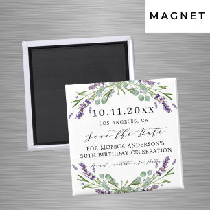 Lavendel Veilchen Geburtstag Save the Date Magnet