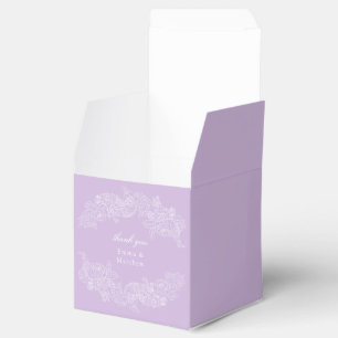Lavendel viktorianisches Monogrammwappen Hochzeit Geschenkschachtel