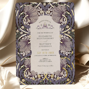 Lavendel-Vintage-Pimpernel-Muster William Morris Folieneinladung