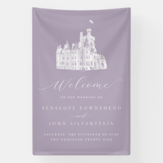 Lavendel Vintage Schloss Hochzeitsempfang Banner