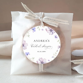 Lavendel Violet Lila Frühlingsfloral Brautparty Runder Aufkleber