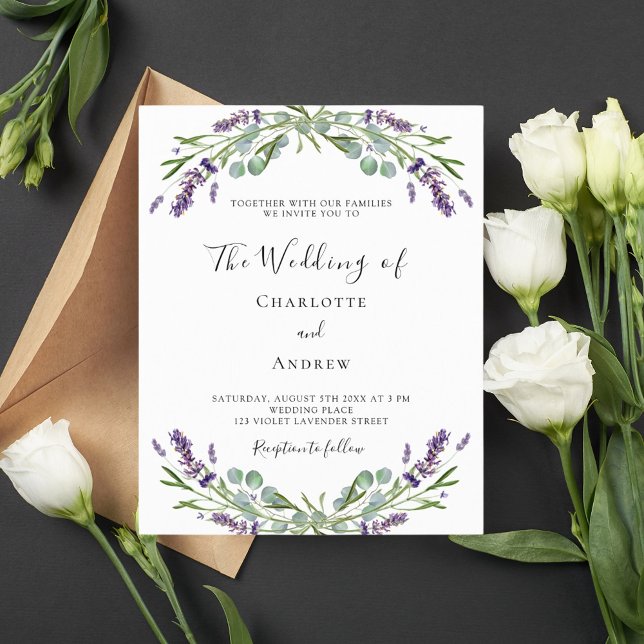 Lavendel Violett QR UAWG Details Einladung Hochzei (Von Creator hochgeladen)