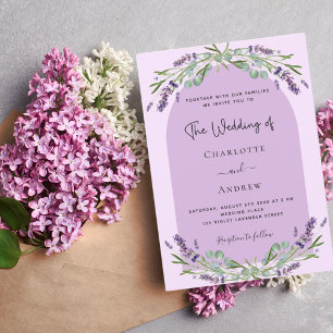 Lavendel-Violett-Rosa-Grün-Purple-Bogen-Hochzeit  Einladung