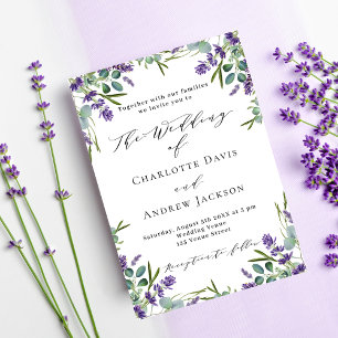 Lavendel violette Blumenluxus-Hochzeit Einladung