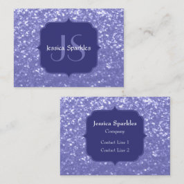 Lavendel violette Glitzern Glitzer bling Monogram Visitenkarte
