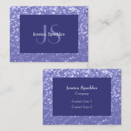 Lavendel violette Glitzern Glitzer bling Monogram Visitenkarte