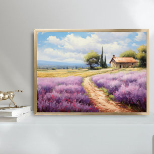 Lavendel Wasserfall Bauernhof Poster