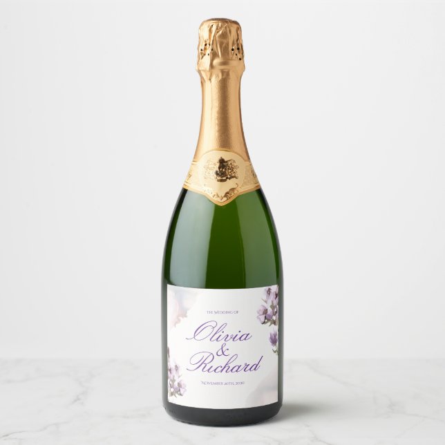 Lavendel-Wasserfarbe – Personalisierte Blumenmotiv (Vorderseite)