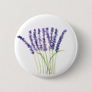 Lavendel Wasserfarbe rustikale violette Blumen Button