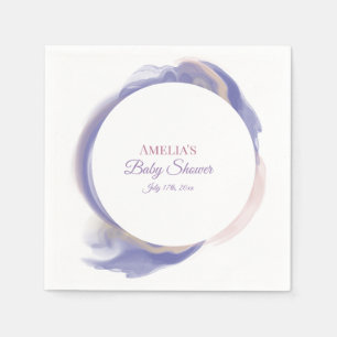 Lavendel-Wasserfarben-Abstrakt-Baby-Party Serviette