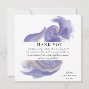 Lavendel-Wasserfarben-Abstrakt Baby Shower Dankeskarte