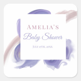 Lavendel-Wasserfarben-Abstrakt-Quadrat-Aufkleber Quadratischer Aufkleber